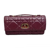 CHRISTIAN DIOR RED LAMBSKIN DIO.R MISS CARO TOP HANDLE BAG WITH OG BOX
