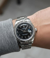 Rolex Oyster Perpetual Day Date Arabic Silver-Black