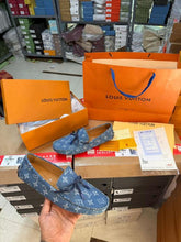 LV Louis Vuitton Gloria Flat Loafer Blue Monogram Denim