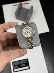 emporio armani two tone rose white watch for her womens girls F246