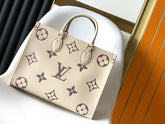 Louis Vuitton OnTheGo MM Bicolor Monogram Handbag With Dust Cover & Carry Bag Purple M45320