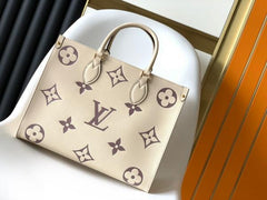 Louis Vuitton OnTheGo MM Bicolor Monogram Handbag With Dust Cover & Carry Bag Purple M45320