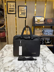 Calvin Klein Jeans CK Minimalist Leather Laptop Bag With Strap (C8910)