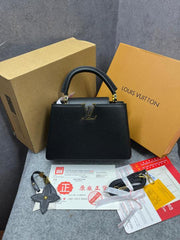 Louis Vuitton Capucines Medium Black OG Double Box With Dust Bag M24566 Black