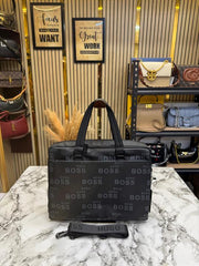 Hugo Boss Monogram Printed Premium Quality Laptop Bag