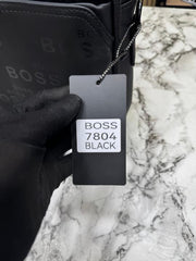 Hugo Boss Monogram Print Business Briefcase Bag (Black-7804)