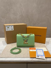 Louis Vuitton Twist MM Green Epi Leather Iconic LV Twist Lock Double Box & Dust Cover M22773 Green