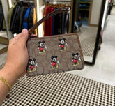 Coach X Disney W4 Canvas Leather Wristlet With Original Box Dust Cover Tags