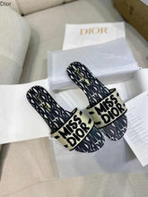 Miss Dior Premium Dway Slide With OG Box & Carry Bag White Black 1058