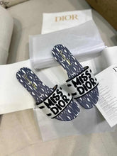 Miss Dior Premium Dway Slide With OG Box & Carry Bag White Blue 1059