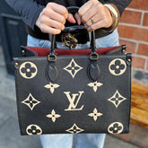 Louis Vuitton On The Go Big MM Bicolor Monogram Handbag With Dust Cover & Carry Bag Black M45320