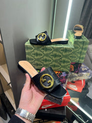 Gucci GG Blondie Slide With OG Box & Carry Bag Black 1080)