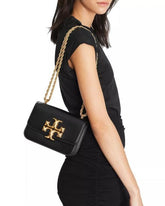 Tory Burch Elannor Premium Shoulder Bag With OG Box Dust Bag 112 Black