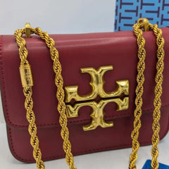 Tory Burch Elannor Premium Shoulder Bag With OG Box Dust Bag 112 Wine