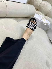 Miss Dior Premium Dway Slide With OG Box & Carry Bag Black 1057