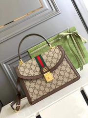Gucci Ophidia GG Supreme Apricot Khakhi Bag With OG Box Dust Cover & Carry Bag 45688 Apricot Khaki