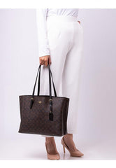 Coach Mollie Tote Signature Bag Premium Quality With Dust Bag Coffee Black 5500