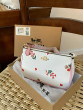 Coach Nolita 19 Flower White Sling Bag With Box Dust Bag Sling Chain C1001 Flower White