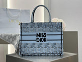 Miss Dior By Christian Dior Graffiti Book Large Tote With OG Box & Dust Bag & Scarf L Blue 41cm Sale