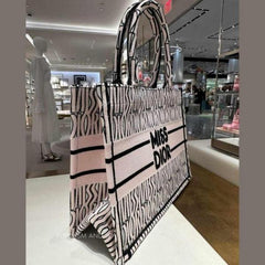 Miss Dior By Christian Dior Graffiti Book Large Tote With OG Box & Dust Bag & Scarf L Pink 41cm Sale