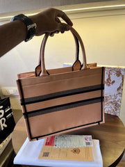 Miss Dior By Christian Dior Graffiti Book Large Tote With OG Box & Dust Bag & Scarf Milk Tea 41cm
