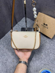 Coach Nolita 19 Lychee sling Bag With Box Dust Bag Sling Chain C1001 Lychee