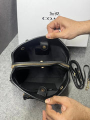 Coach Savannah Carry all Signature Black Leather Bag With OG Box Dust Cover & Carry Bag 2506 All lack