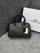 Coach Savannah Carry all Signature Coffee Black Leather Bag With OG Box Dust Cover & Carry Bag 2506 Coffee Black