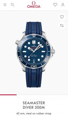 Omega Seamaster Diver 300M Automatic Blue Silver Blue
