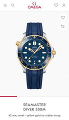Omega Seamaster Diver 300M Automatic Blue Gold Blue