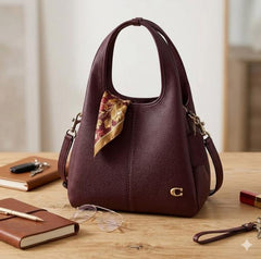 Coach Lana 23 Wine With OG Box Dust Cover Long Belt CM545 Wine