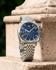 Emporio Armani Antonio Chronograph Silver-Blue