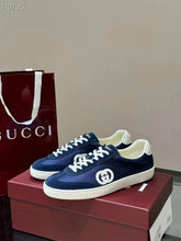 Gucci G75 Interlocking Blue Suede Sneaker