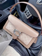 Coach Tabby Shoulder Bag 26 Black Apricot Print Leather Dual Strap With OG Double Box High Quality Black Apricot Print 80626