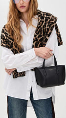 Tory burch Perry Tote Black Leather With OG Box & Dust Cover Black 862368
