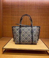 Tory burch Perry Tote Navy Blue Leather With OG Box & Dust Cover Navy Blue 862368