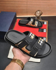 Burberry Checkered Double Strape Sandal Black