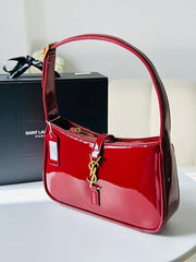 YSL Saint Laurent Hobo Red Gold Leather Shoulder Bag With OG Box & Dust Bag 862-1 Red Gold