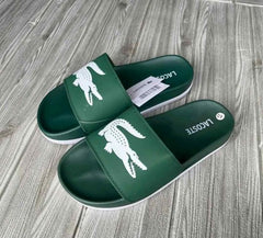 Lacoste Croco Slide Green White