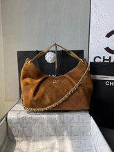 Chanel CB Noir Ligne Elancee Shoulder Maxi Bag Suede Brown With Original Carry Bag Dustcover Tags C8323