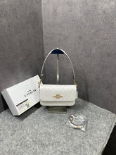 Coach Brynn C4 White Shoulder Bag Signature Canvas With OG Box & Dust Cover White