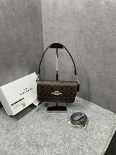 Coach Bryn C4 Coffee Shoulder Bag Signature Canvas With OG Box & Dust Cover Coffee