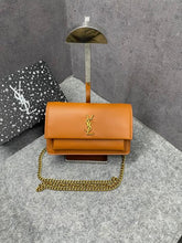 Ysl Sunset Brown Small Shoulder Bag With OG Box & Dust Cover 8878 Brown