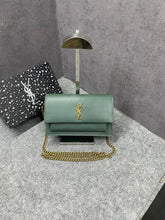 Ysl Sunset Green Small Shoulder Bag With OG Box & Dust Cover 8878 Green