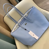 Lacoste Leather Tote Light Blue Premium With OG Packing