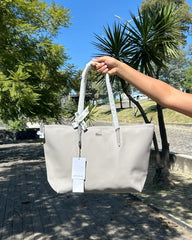 Lacoste Leather Tote Grey Premium With OG Packing