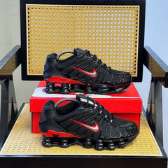 Nike Shox TL black university red and metallic silver.