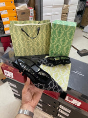 Gucci GG Mesh Slingback Pumps With Crystals With OG Box & Carry Bag Black 1806