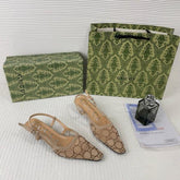 Gucci GG Mesh Slingback Pumps With Crystals With OG Box & Carry Ba ricot 1806