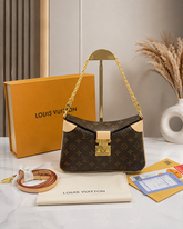 Louis Vuitton Twinny Handbag Brown White Monogram Canvas With OG Box Dust Cover & Carry Bag 9055 Presbyopia White